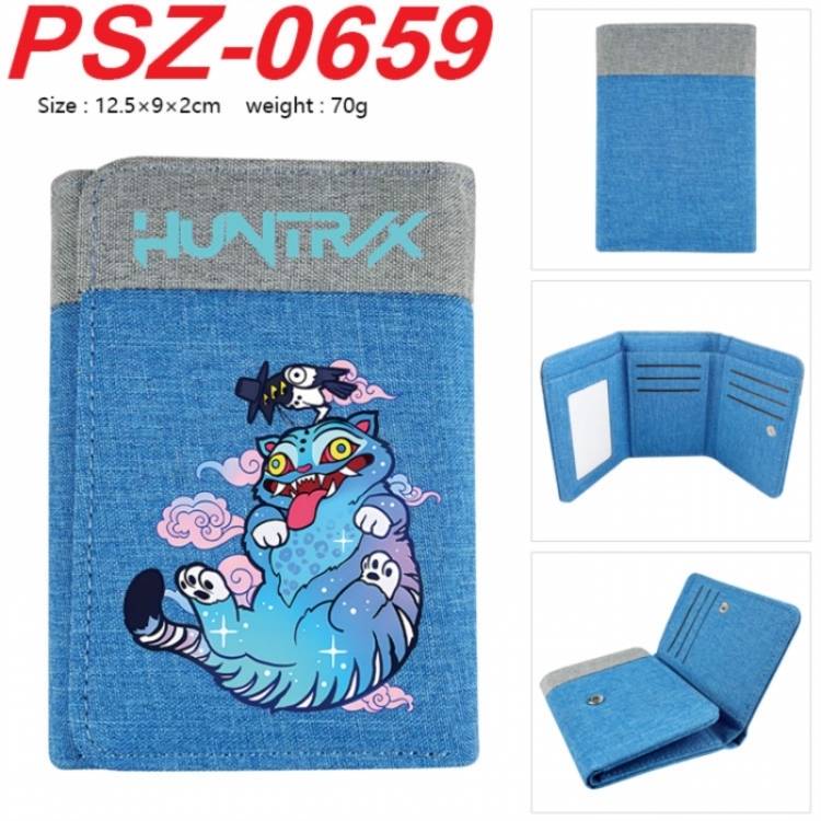 K-Pop Demon Hunters Anime color blocked three fold concealed wallet 12.5X9X2CM 70G