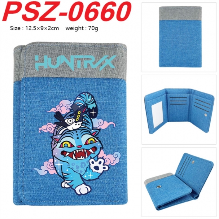 K-Pop Demon Hunters Anime color blocked three fold concealed wallet 12.5X9X2CM 70G