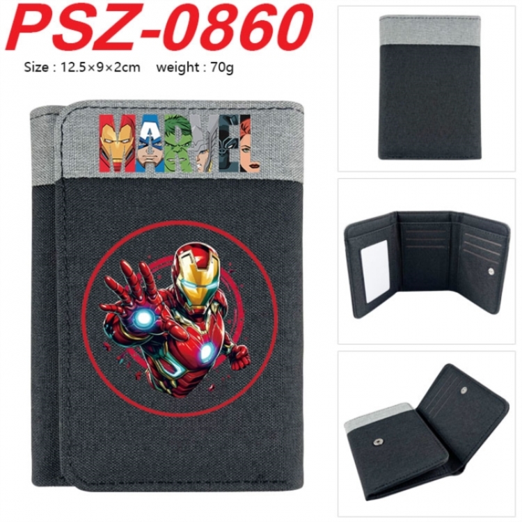 Marvel Anime color blocked three fold concealed wallet 12.5X9X2CM 70G
