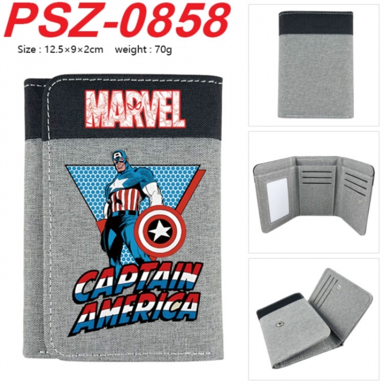 Marvel Anime color blocked three fold concealed wallet 12.5X9X2CM 70G