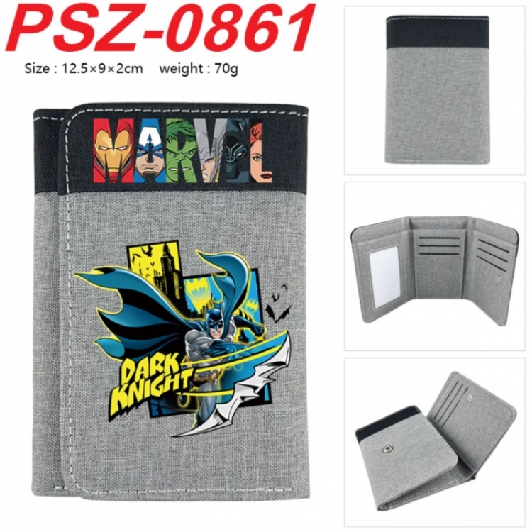 Marvel Anime color blocked three fold concealed wallet 12.5X9X2CM 70G