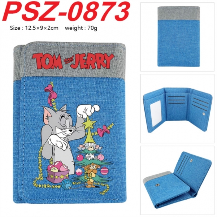Tom and Jerry Anime color blocked three fold concealed wallet 12.5X9X2CM 70G