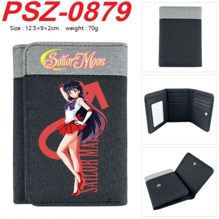 sailormoon Anime color blocked three fold concealed wallet 12.5X9X2CM 70G