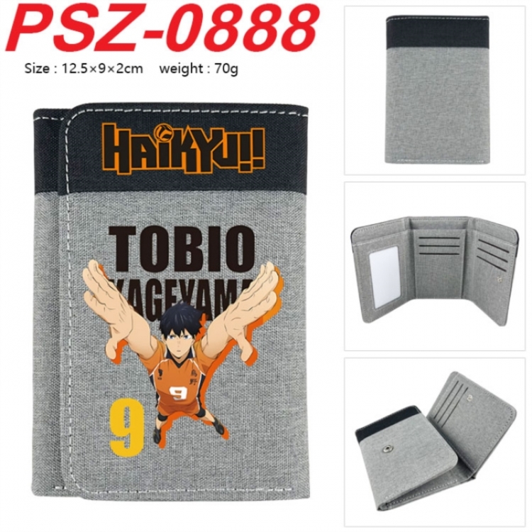 Haikyuu!! Anime color blocked three fold concealed wallet 12.5X9X2CM 70G