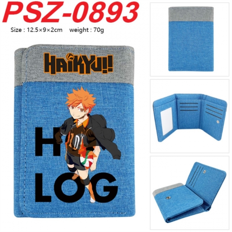 Haikyuu!! Anime color blocked three fold concealed wallet 12.5X9X2CM 70G
