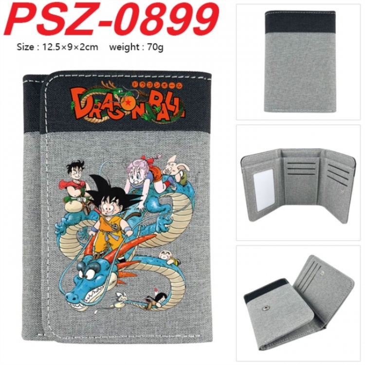 DRAGON BALL Anime color blocked three fold concealed wallet 12.5X9X2CM 70G