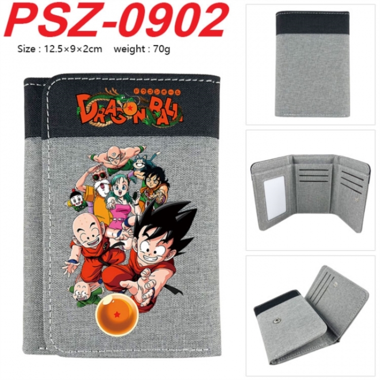 DRAGON BALL Anime color blocked three fold concealed wallet 12.5X9X2CM 70G