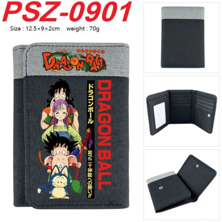 DRAGON BALL Anime color blocked three fold concealed wallet 12.5X9X2CM 70G