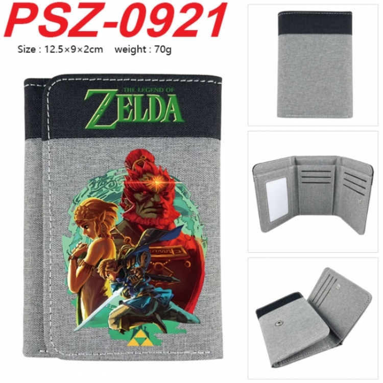The Legend of Zelda Anime color blocked three fold concealed wallet 12.5X9X2CM 70G