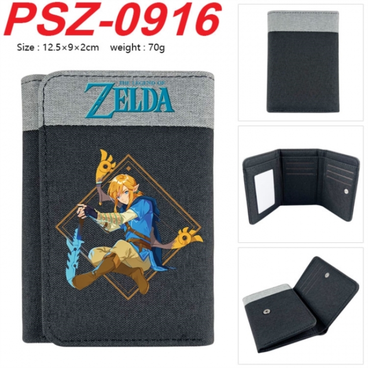 The Legend of Zelda Anime color blocked three fold concealed wallet 12.5X9X2CM 70G