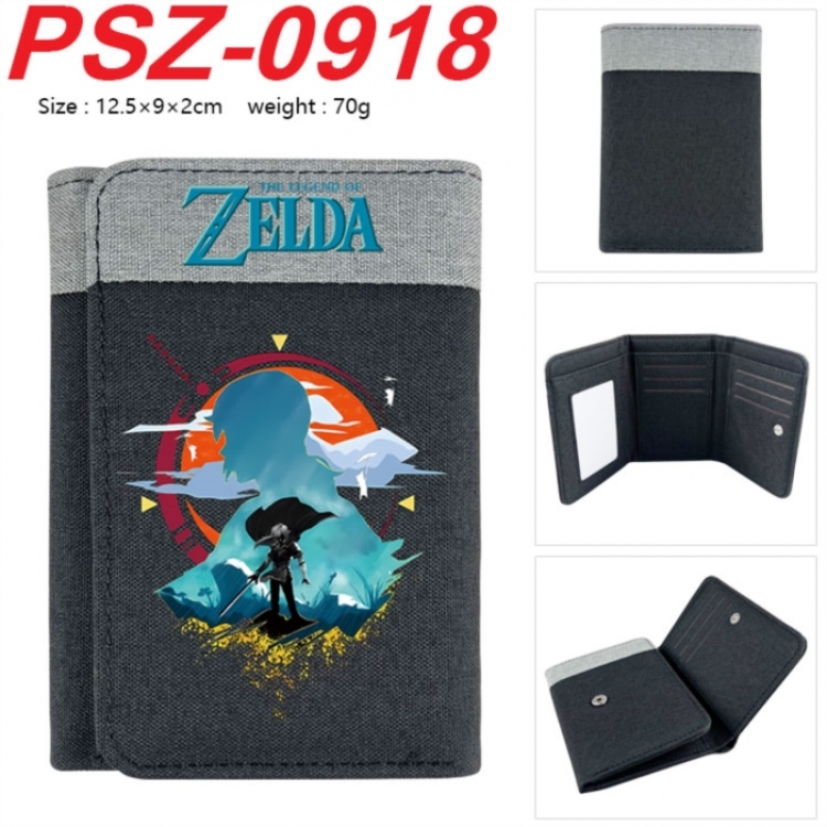 The Legend of Zelda Anime color blocked three fold concealed wallet 12.5X9X2CM 70G