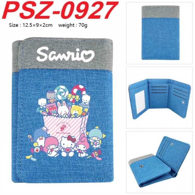 Sanrio Anime color blocked three fold concealed wallet 12.5X9X2CM 70G