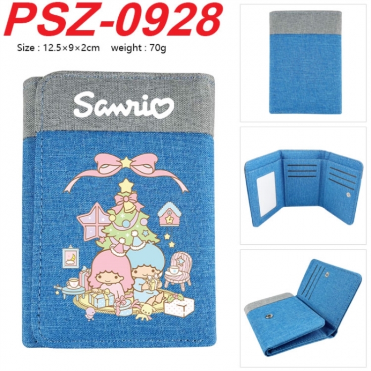 Sanrio Anime color blocked three fold concealed wallet 12.5X9X2CM 70G