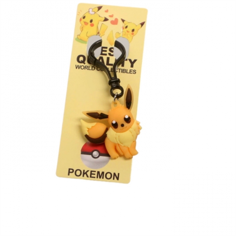 Pokemon Double sided soft adhesive keychain PVC pendant 4CM-6CM price for 10 pcs