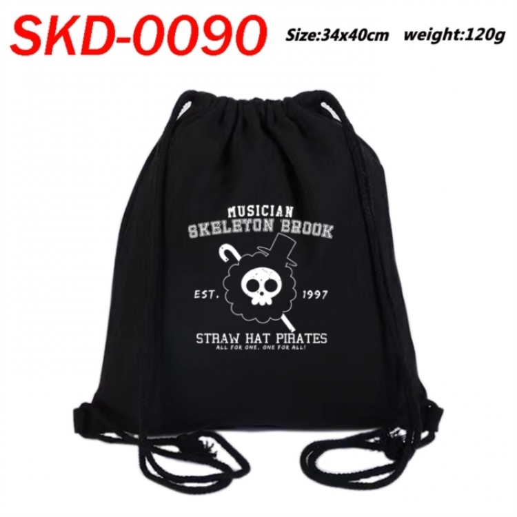 One Piece Anime themed Canvas Drawstring Backpack Tote Bag 34x40cm