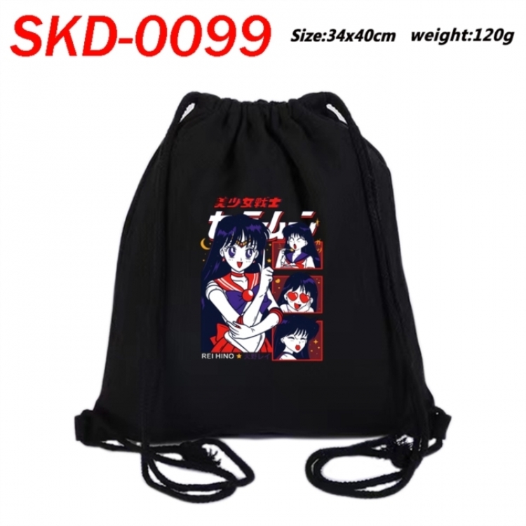 sailormoon Anime themed Canvas Drawstring Backpack Tote Bag 34x40cm
