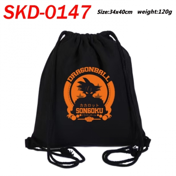DRAGON BALL Anime themed Canvas Drawstring Backpack Tote Bag 34x40cm