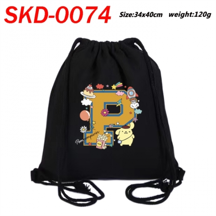 Sanrio Anime themed Canvas Drawstring Backpack Tote Bag 34x40cm