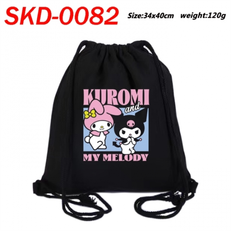 Sanrio Anime themed Canvas Drawstring Backpack Tote Bag 34x40cm
