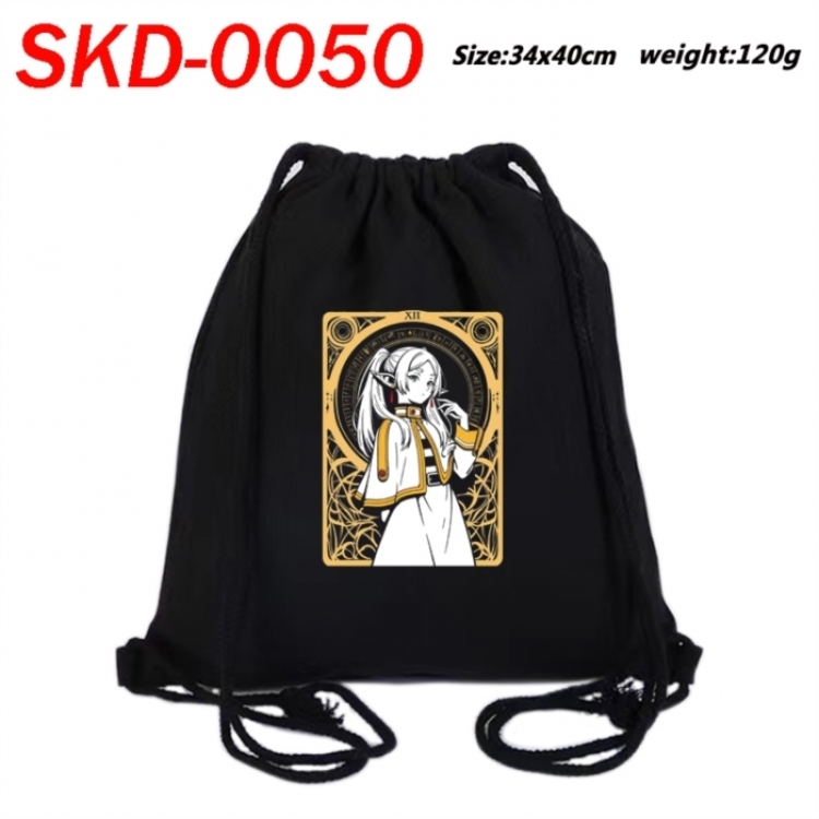 Frieren: Beyond Journey's Anime themed Canvas Drawstring Backpack Tote Bag 34x40cm