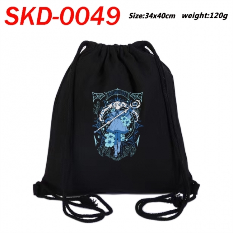 Frieren: Beyond Journey's Anime themed Canvas Drawstring Backpack Tote Bag 34x40cm