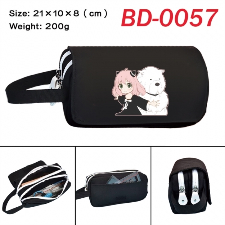 SPY×FAMILY Anime peripheral handheld large capacity double-layer Oxford cloth pencil case 21X10X8cm