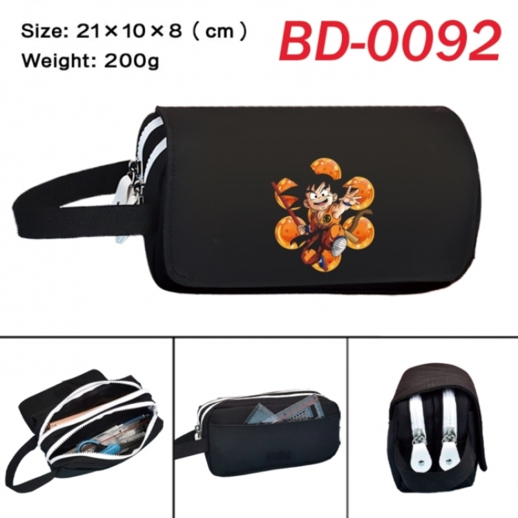 DRAGON BALL Anime peripheral handheld large capacity double-layer Oxford cloth pencil case 21X10X8cm