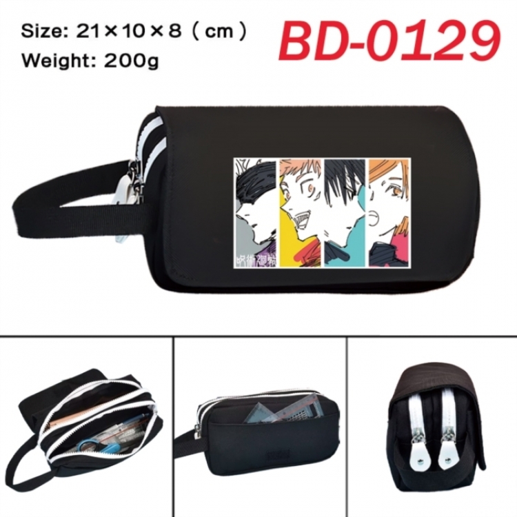 Jujutsu Kaisen Anime peripheral handheld large capacity double-layer Oxford cloth pencil case 21X10X8cm
