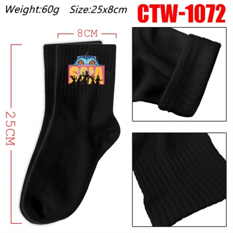 K-Pop Demon Hunters Anime Print Long Crew Cotton Socks 25x8cm