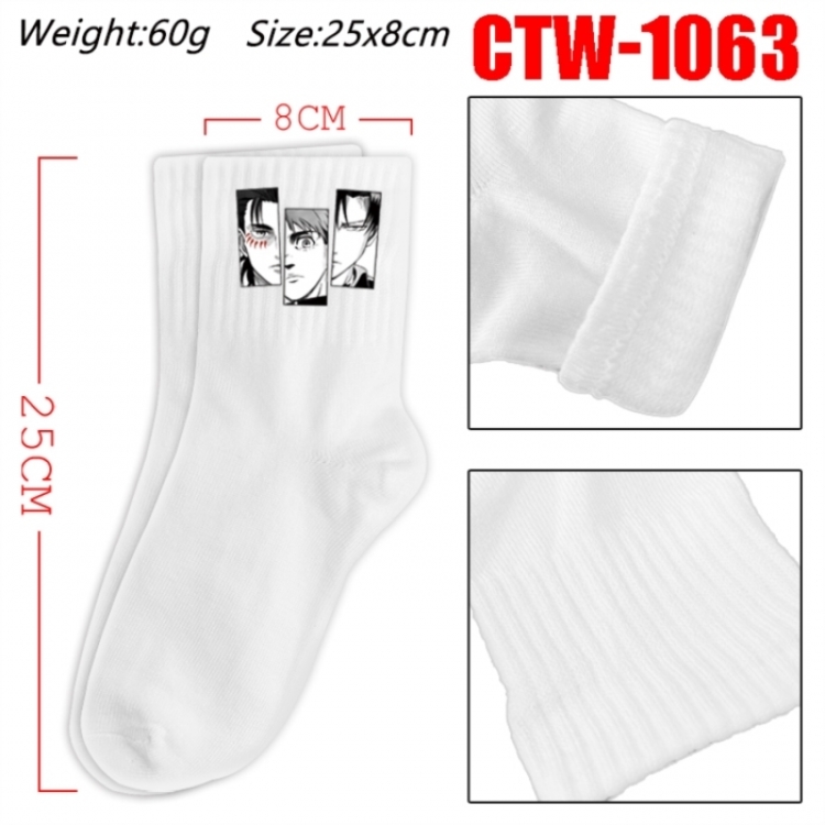 Shingeki no Kyojin Anime Print Long Crew Cotton Socks 25x8cm