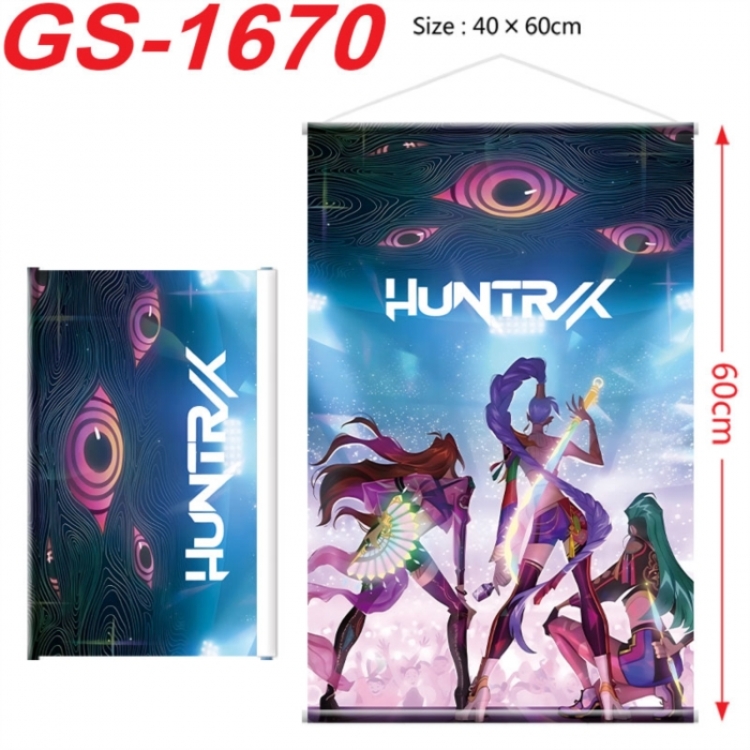 K-Pop Demon Hunters Anime digital printing hanging rope hanging Wall Scroll 40x60cm