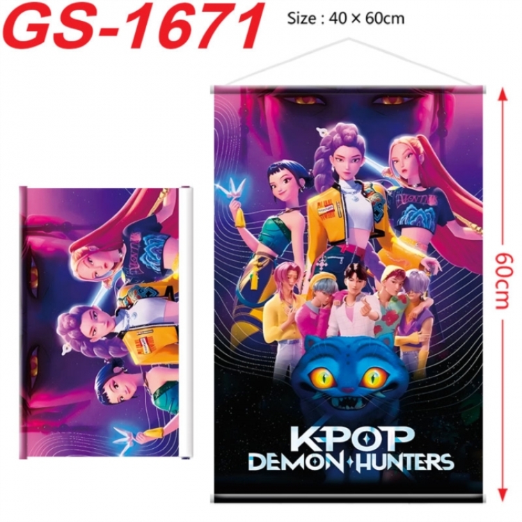 K-Pop Demon Hunters Anime digital printing hanging rope hanging Wall Scroll 40x60cm