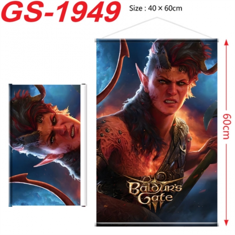 Baldur's Gate Anime digital printing hanging rope hanging Wall Scroll 40x60cm