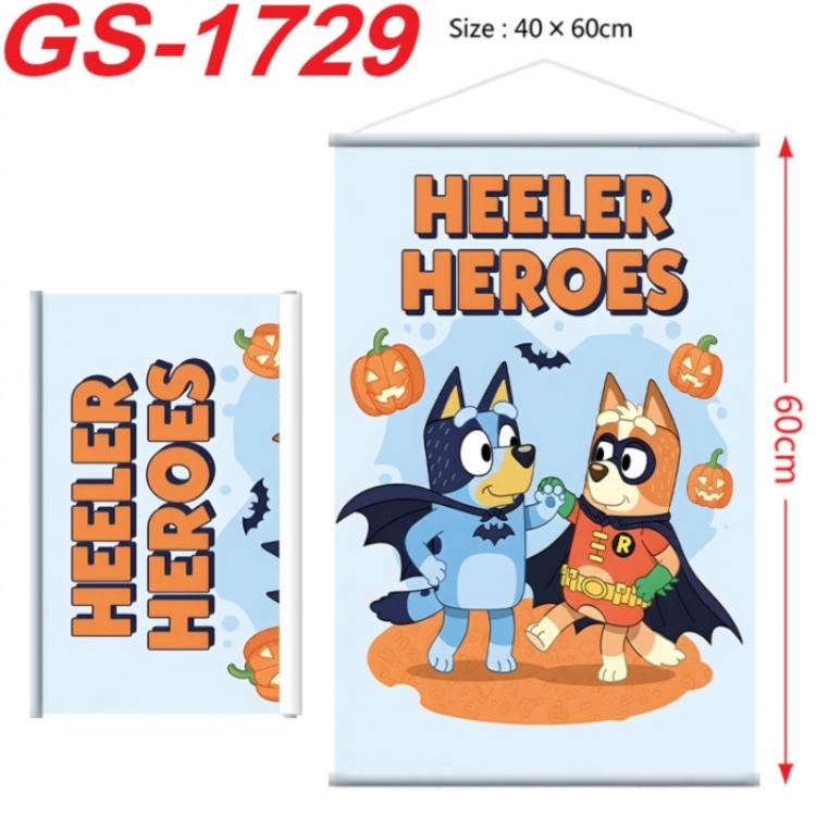 Bluey Anime digital printing hanging rope hanging Wall Scroll 40x60cm