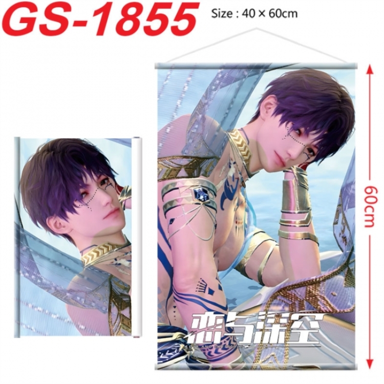 Love and Deepspac Anime digital printing hanging rope hanging Wall Scroll 40x60cm