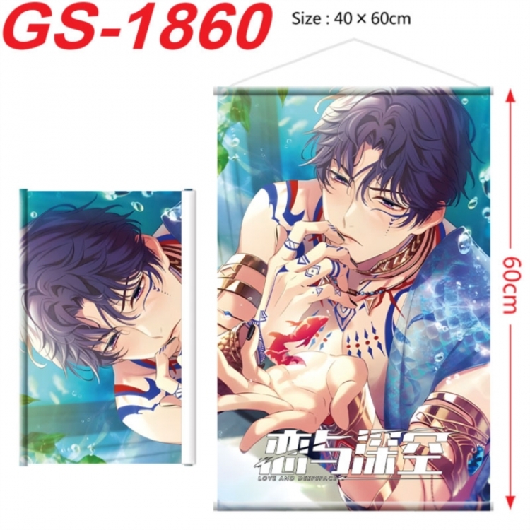 Love and Deepspac Anime digital printing hanging rope hanging Wall Scroll 40x60cm