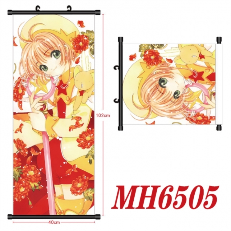 Card Captor Sakura Anime black Plastic rod Cloth painting Wall Scroll 40X102CM 