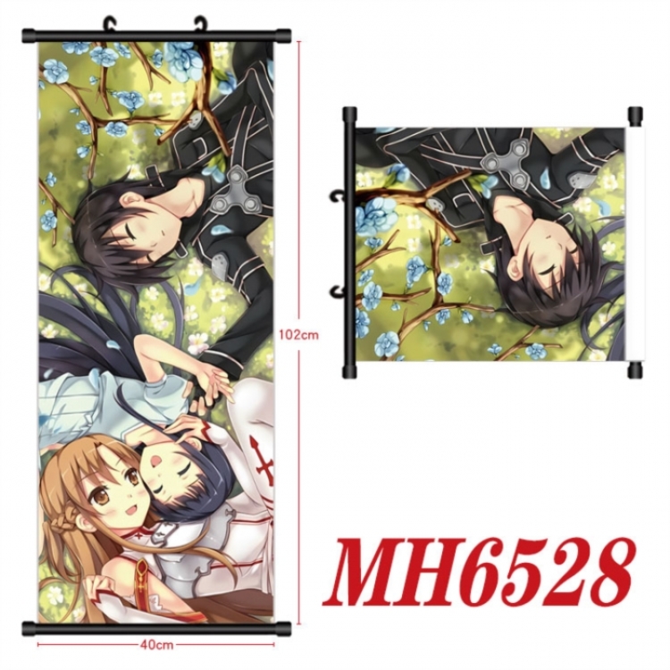 Sword Art Online Anime black Plastic rod Cloth painting Wall Scroll 40X102CM 