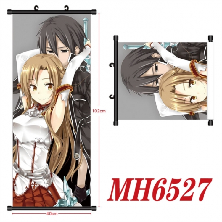 Sword Art Online Anime black Plastic rod Cloth painting Wall Scroll 40X102CM 