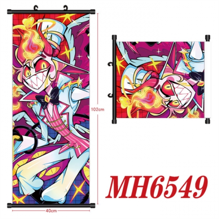 Hazbin Hotel  Anime black Plastic rod Cloth painting Wall Scroll 40X102CM 