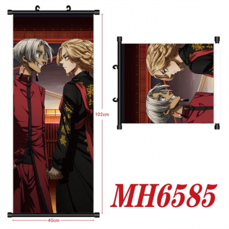 Tokyo Revengers Anime black Plastic rod Cloth painting Wall Scroll 40X102CM 