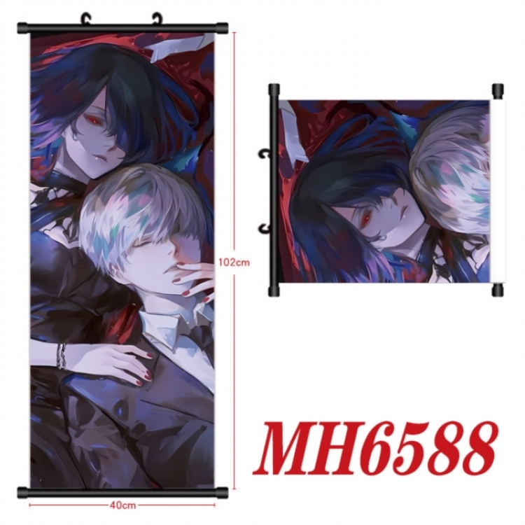 Tokyo Ghoul Anime black Plastic rod Cloth painting Wall Scroll 40X102CM 