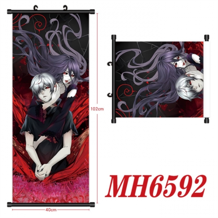 Tokyo Ghoul Anime black Plastic rod Cloth painting Wall Scroll 40X102CM 