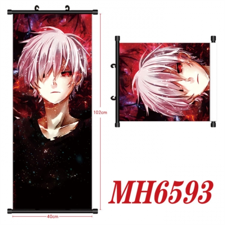 Tokyo Ghoul Anime black Plastic rod Cloth painting Wall Scroll 40X102CM 