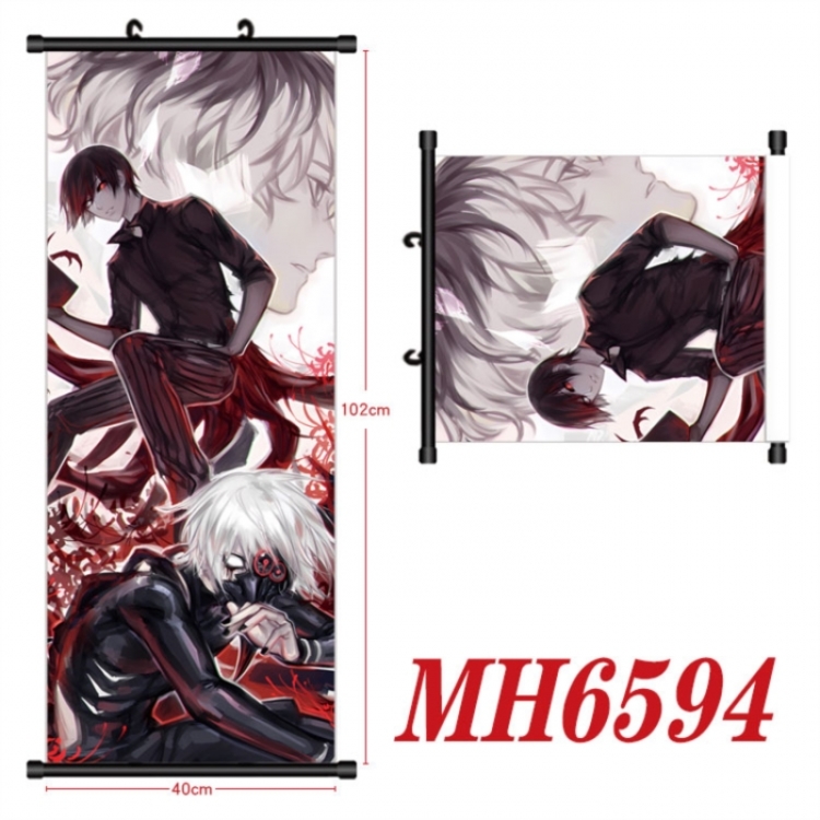 Tokyo Ghoul Anime black Plastic rod Cloth painting Wall Scroll 40X102CM 