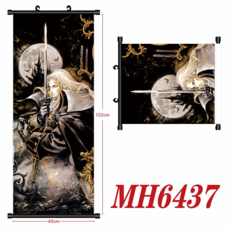 CASTLEVANIA Anime black Plastic rod Cloth painting Wall Scroll 40X102CM 
