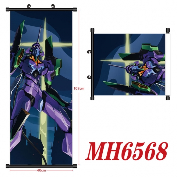EVA Anime black Plastic rod Cloth painting Wall Scroll 40X102CM
