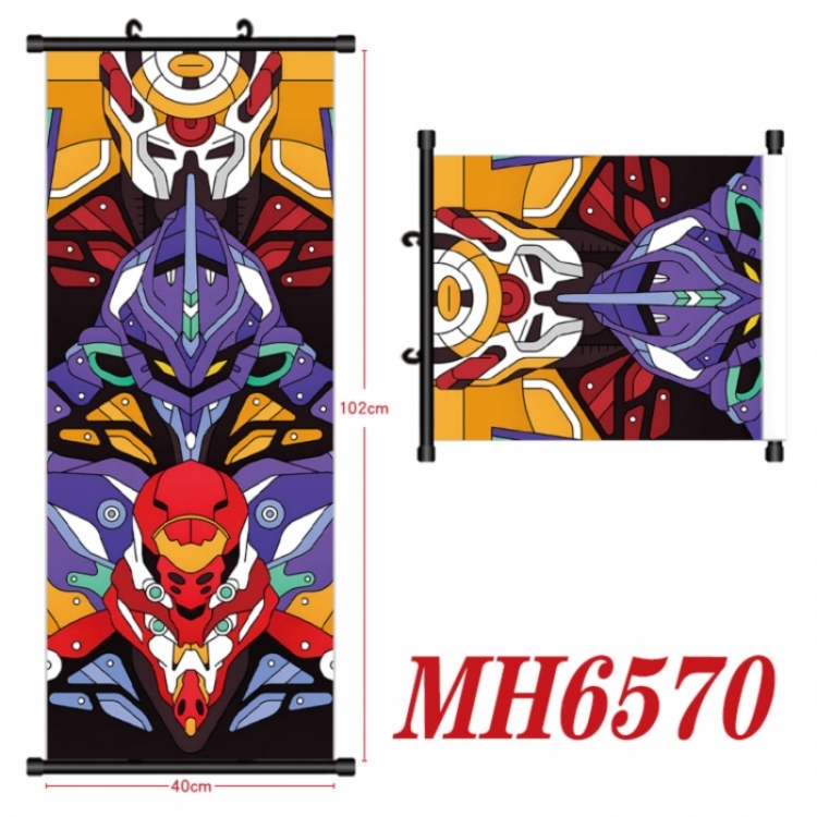 EVA Anime black Plastic rod Cloth painting Wall Scroll 40X102CM