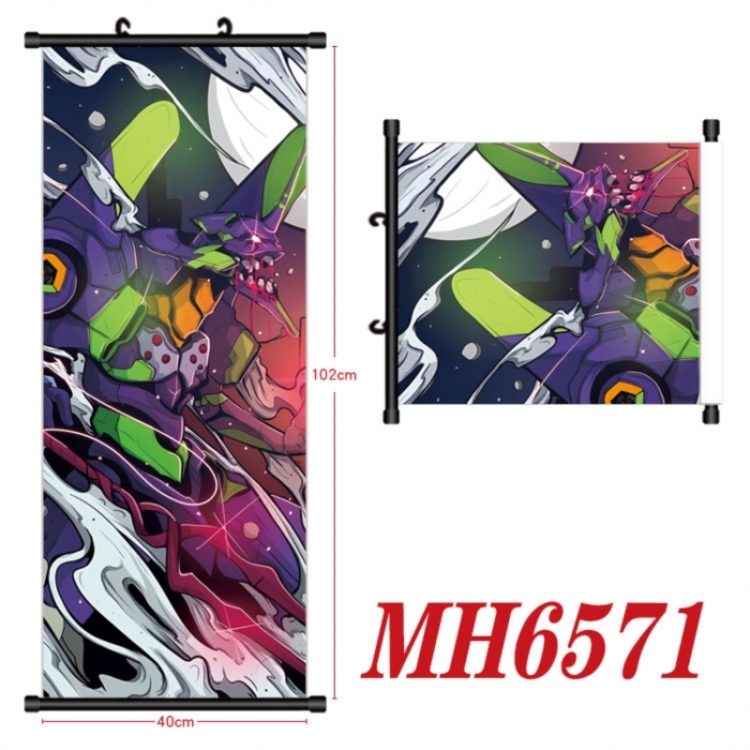 EVA Anime black Plastic rod Cloth painting Wall Scroll 40X102CM