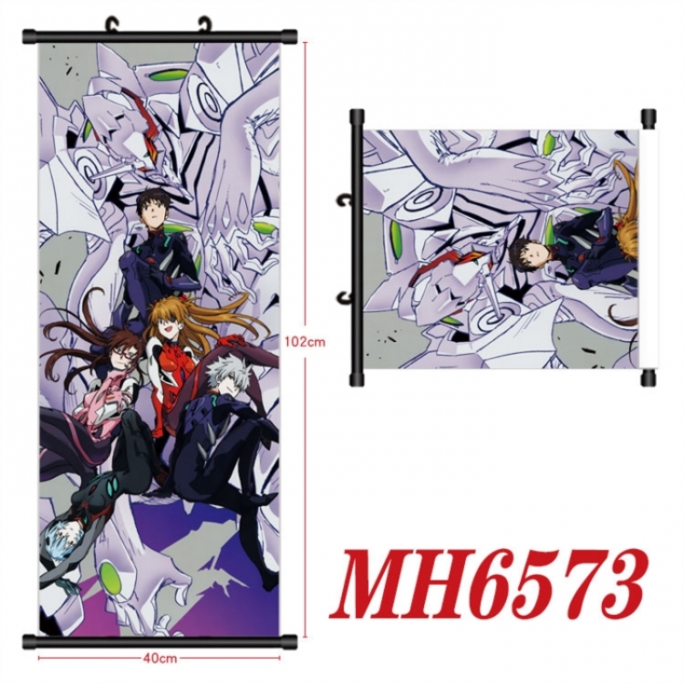 EVA Anime black Plastic rod Cloth painting Wall Scroll 40X102CM